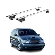 Barres de toit transversales pour Kia Carnival UP-GQ 1998-2006 Alu Gris 2x ABE
