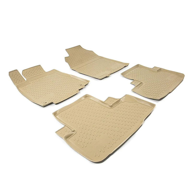 Tapis de sol pour Honda CR-V 2012-2016 en caoutchouc TPE 3D Beige 4Pcs