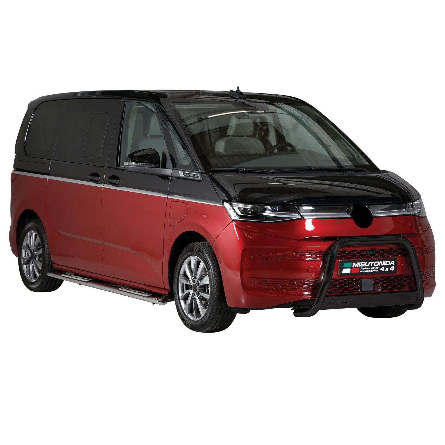 Pare-buffle Avant pour VW T7 Multivan 2022-2026 63mm en Acier Inoxydable Noir