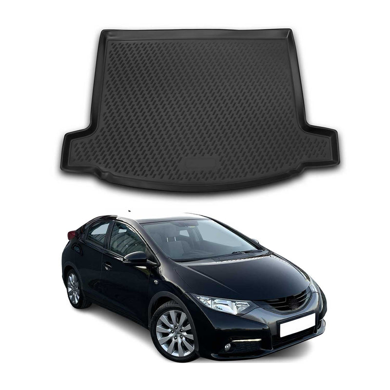 Tapis De Coffre Pour Honda Civic IX 2011-2017 Hayon Caoutchouc TPE Noir
