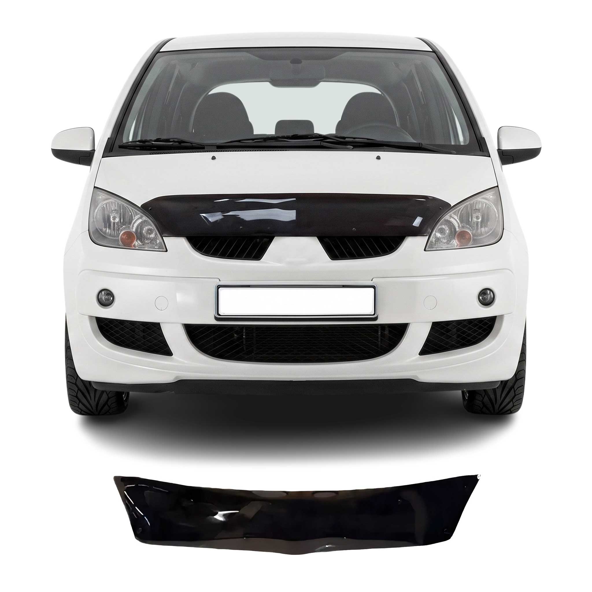 Deflecteurs d'air capot de voiture pour Mitsubishi Colt 2004-2008 Acrylique Noir