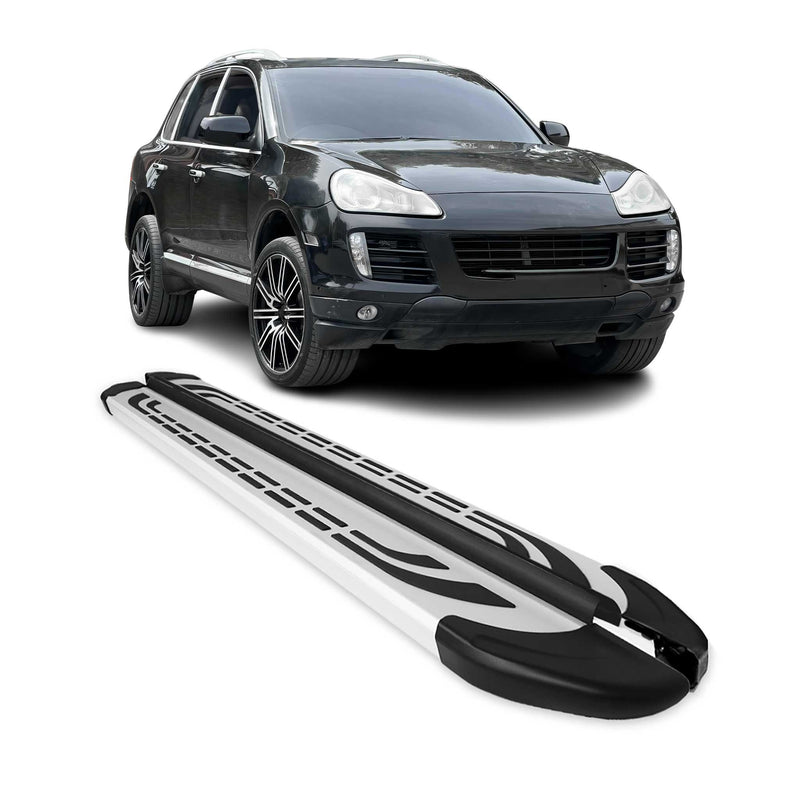 Marchepieds Latéraux pédale pour Porsche Cayenne 2003-2010 Aluminium Gris 2Pcs