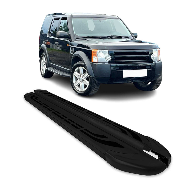 Marchepieds Latéraux pour Land Rover Discovery III 2004-2009 Aluminium Noir 2Pcs