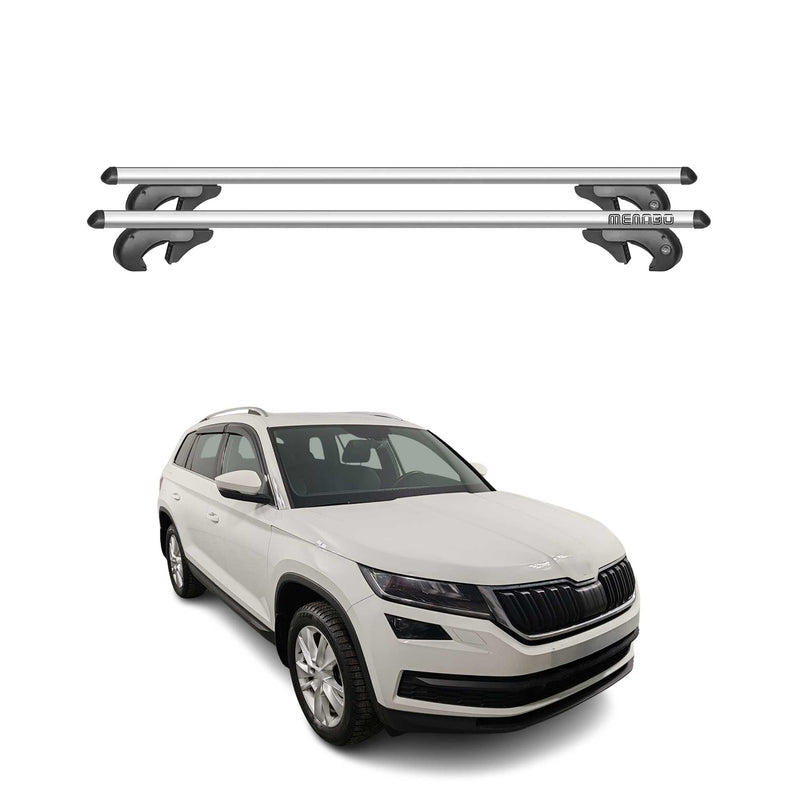 Barres de toit transversales pour Skoda Kodiaq 2017-2023 Alu Gris 90kg 2x