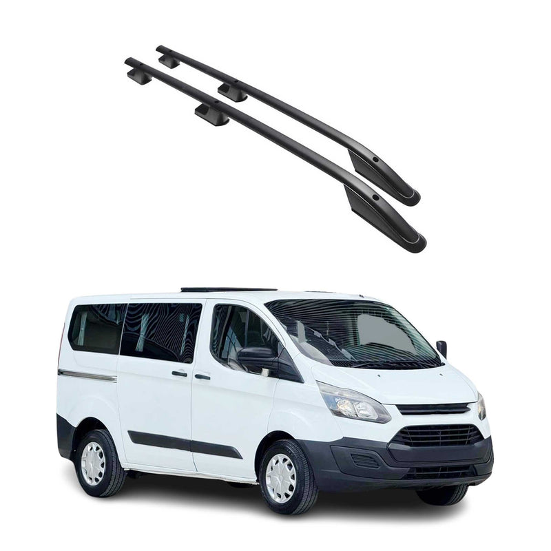 Barres de toit longitudinales pour Ford Transit Tourneo Custom 2012-2024 L1 Noir