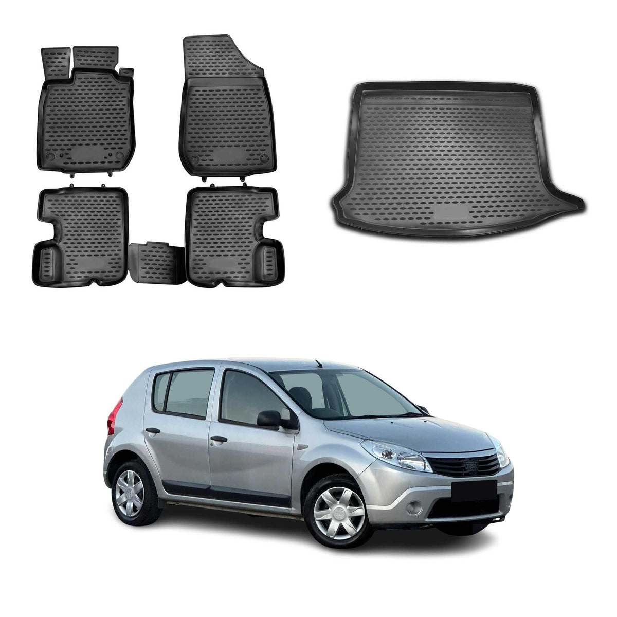 OMAC Kit Tapis de Sol et Coffre pour Dacia Sandero I / Stepway 2008-2012