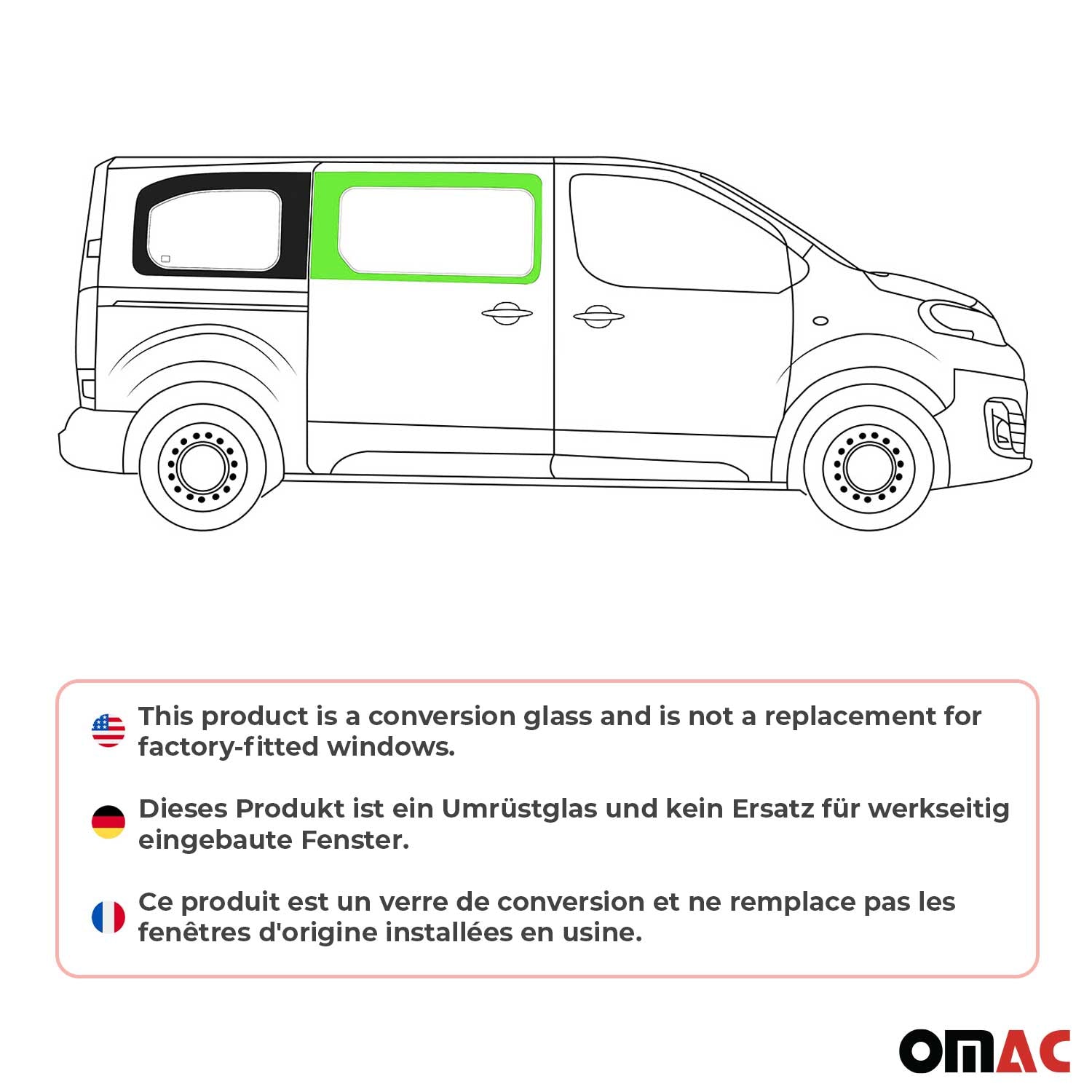 Vitre de Porte pour Toyota Proace 2016-2026 L2 L3 Avant Droit Verre fixe