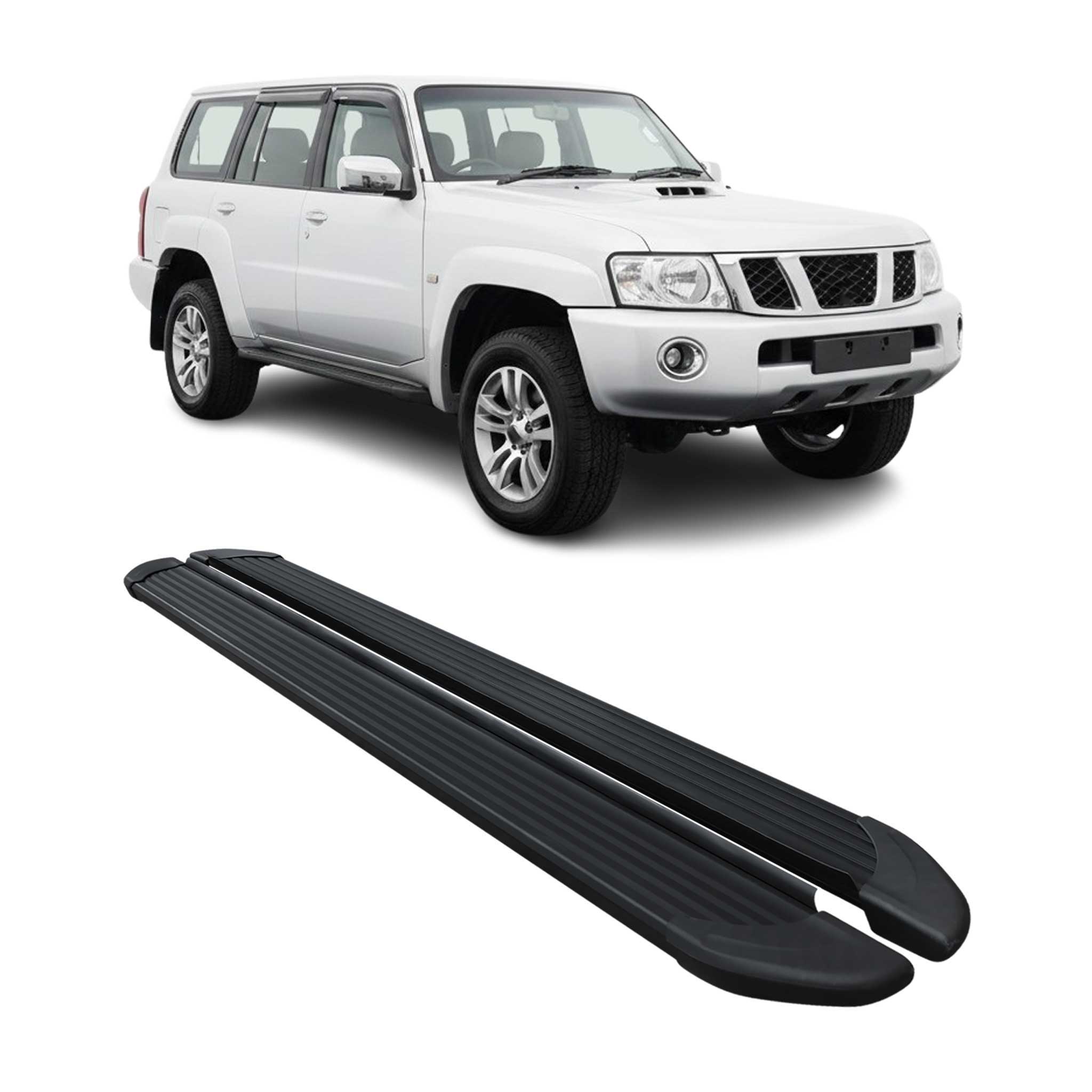 Marchepieds Latéraux pédale pour Nissan Patrol 2010-2024 Noir Aluminium 2Pcs