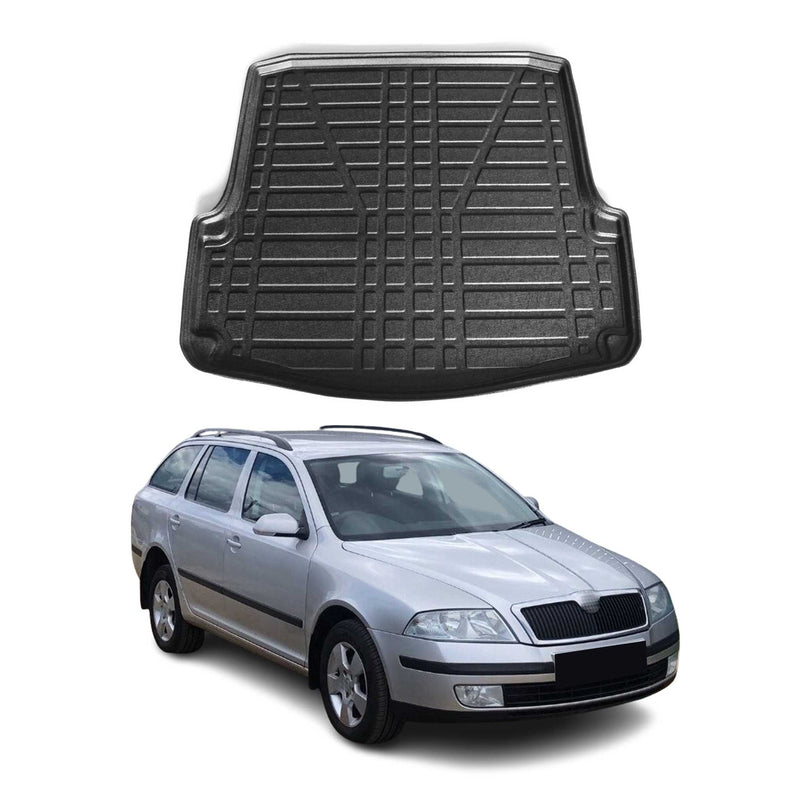 Tapis de Coffre pour Skoda Octavia 2004-2013 Berline Break en TPE Noir