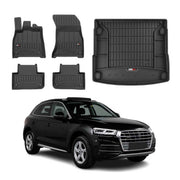 Kit Tapis de Sol et Coffre pour Audi Q5 II 2017-2022 TPE Noir