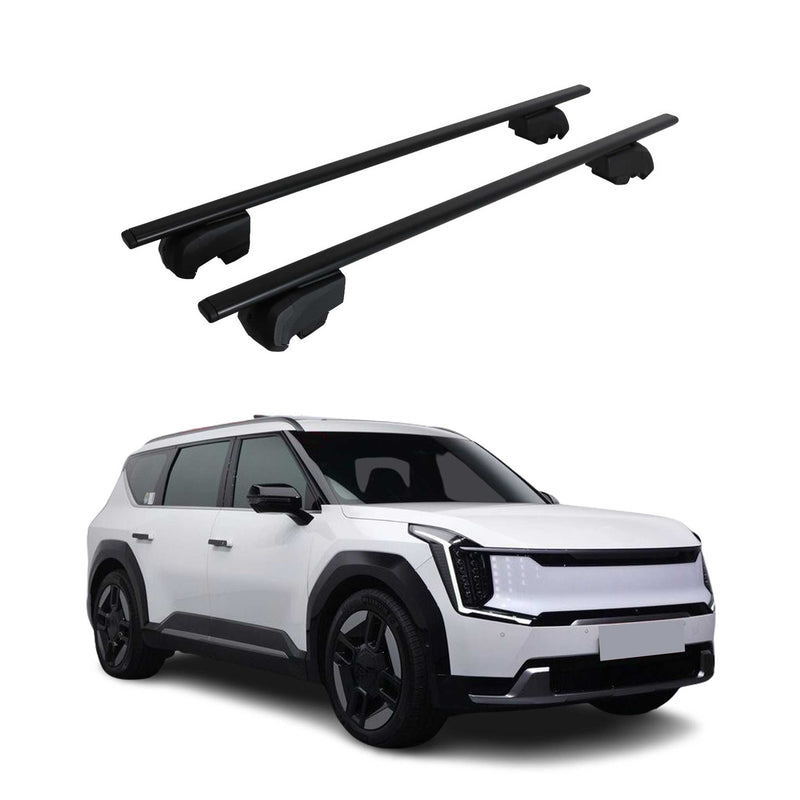 Barres de toit Transversales pour Kia EV9 2023-2025 Noir 2 pcs ABE