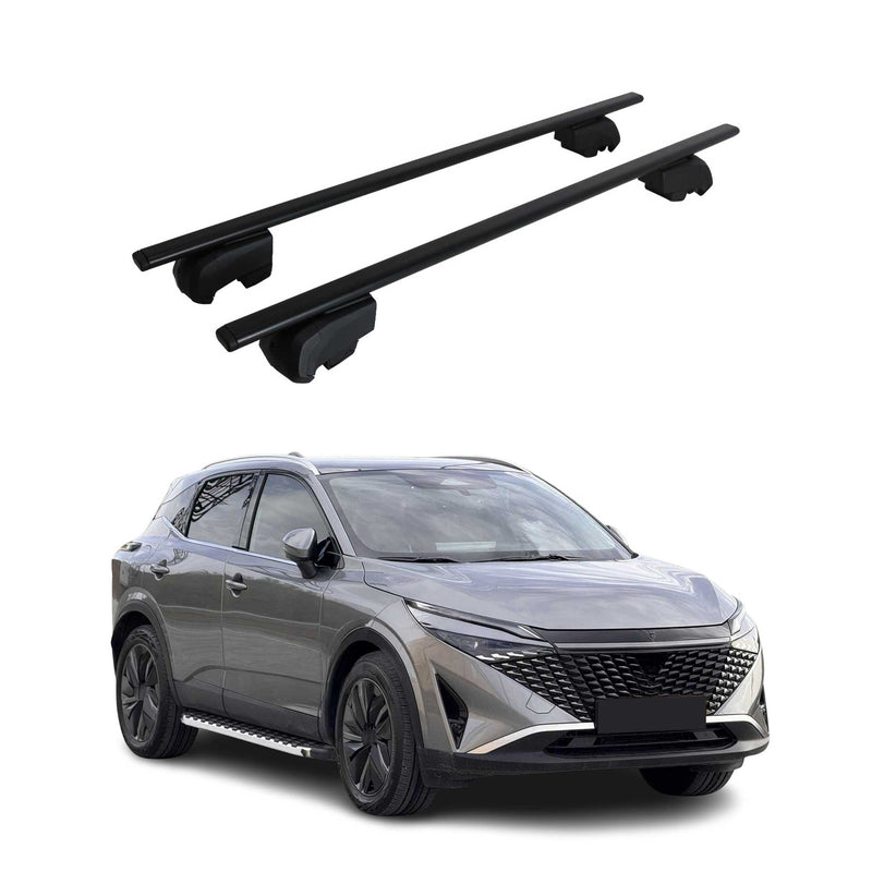 Barres de toit Transversales pour Nissan Qashqai 2021-2023 Fer Noir ABE