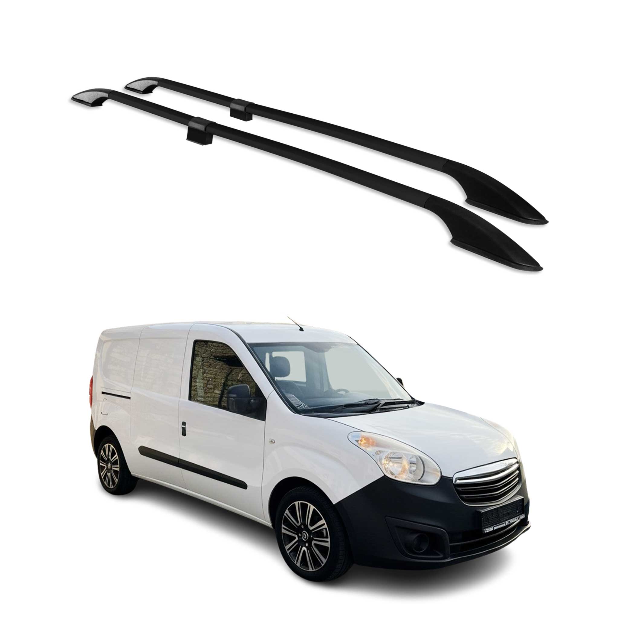 Barres de toit longitudinales pour Opel Combo D 2012-2019 L2 Aluminium Noir