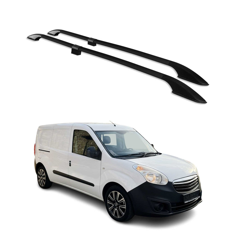 Barres de toit longitudinales pour Opel Combo D 2012-2019 L2 Aluminium Noir