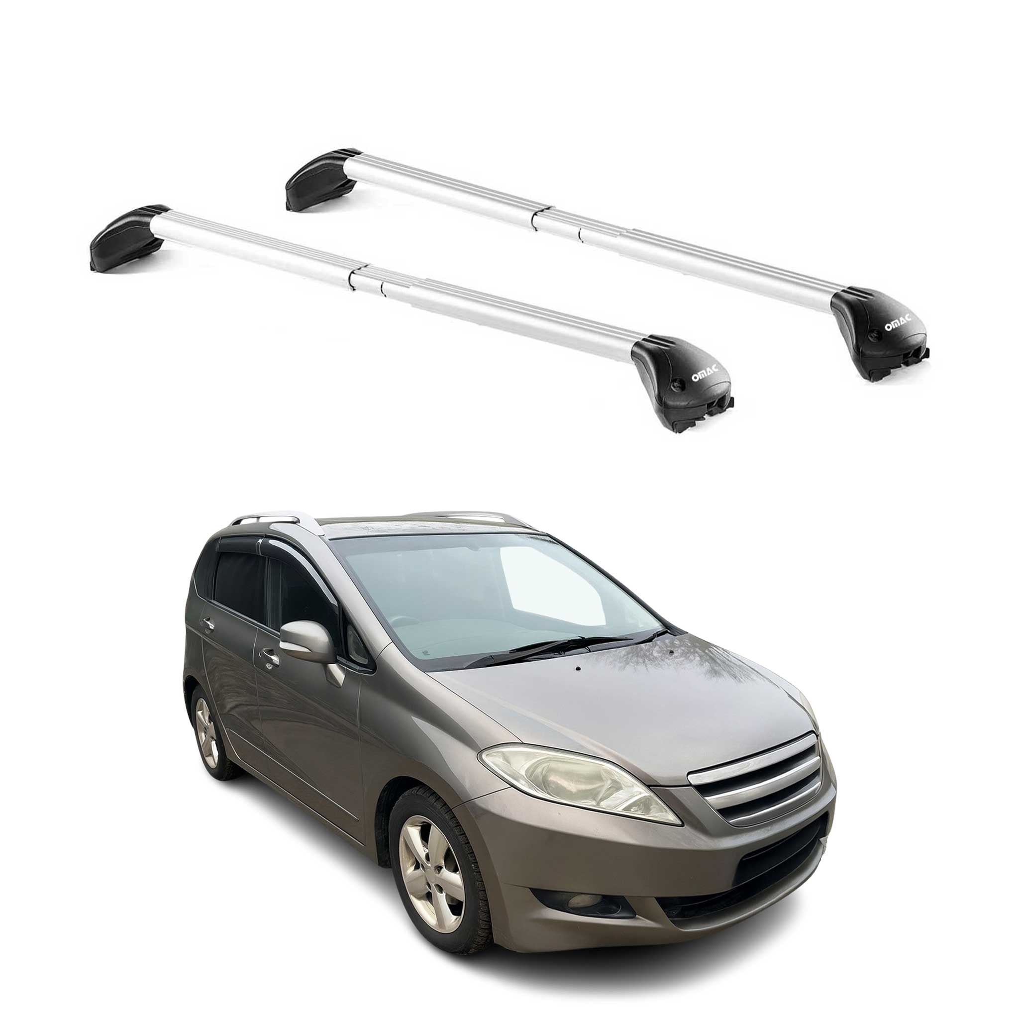 Barres de toit pour Honda FR-V BE 2004-2011 5P Gris Argenté 2 pièces ABE