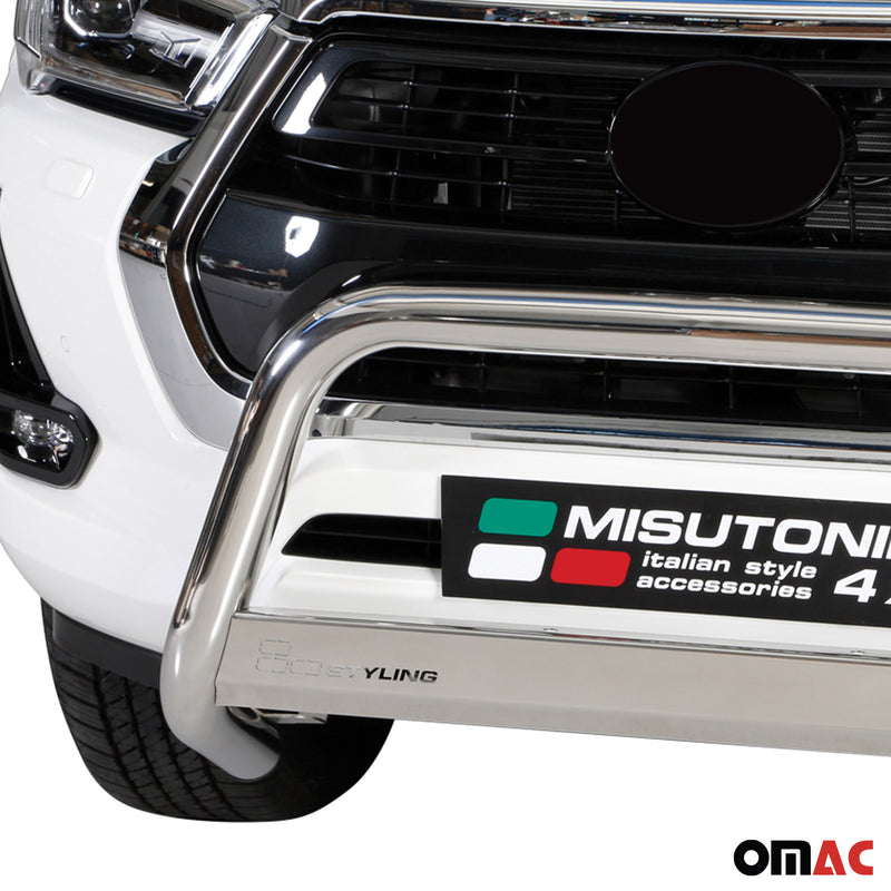 Pare-buffle Avant pour Toyota Hilux 2021-2025 63mm en Acier Inoxydable Argent