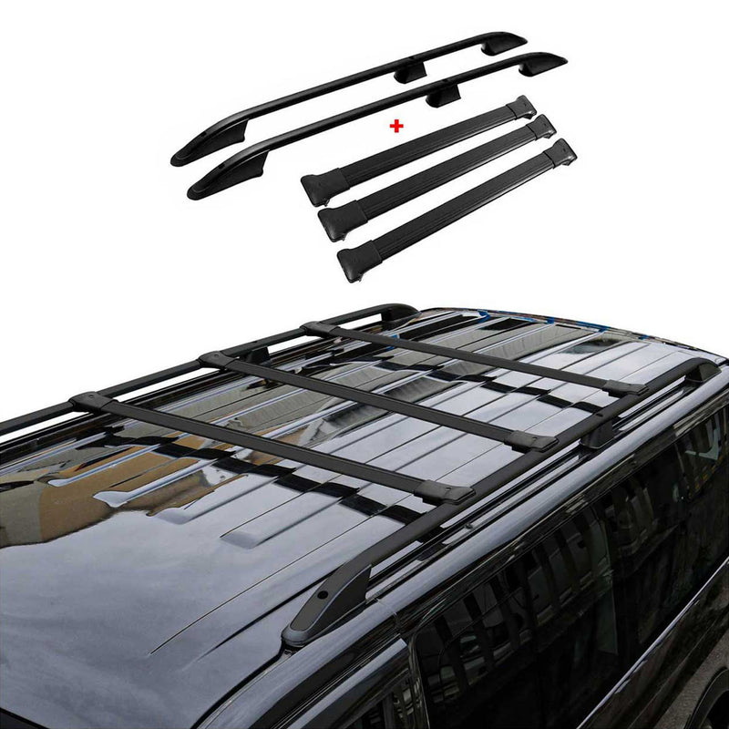 Kit Barres de toit pour Fiat Talento 2016-2024 Alu Noir L3  L2 Long 5x