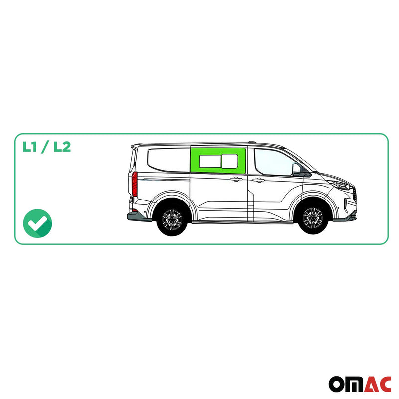 Vitre de Porte pour Ford Transit Custom 2023-2025 L1/L2 Avant Droit coulissante