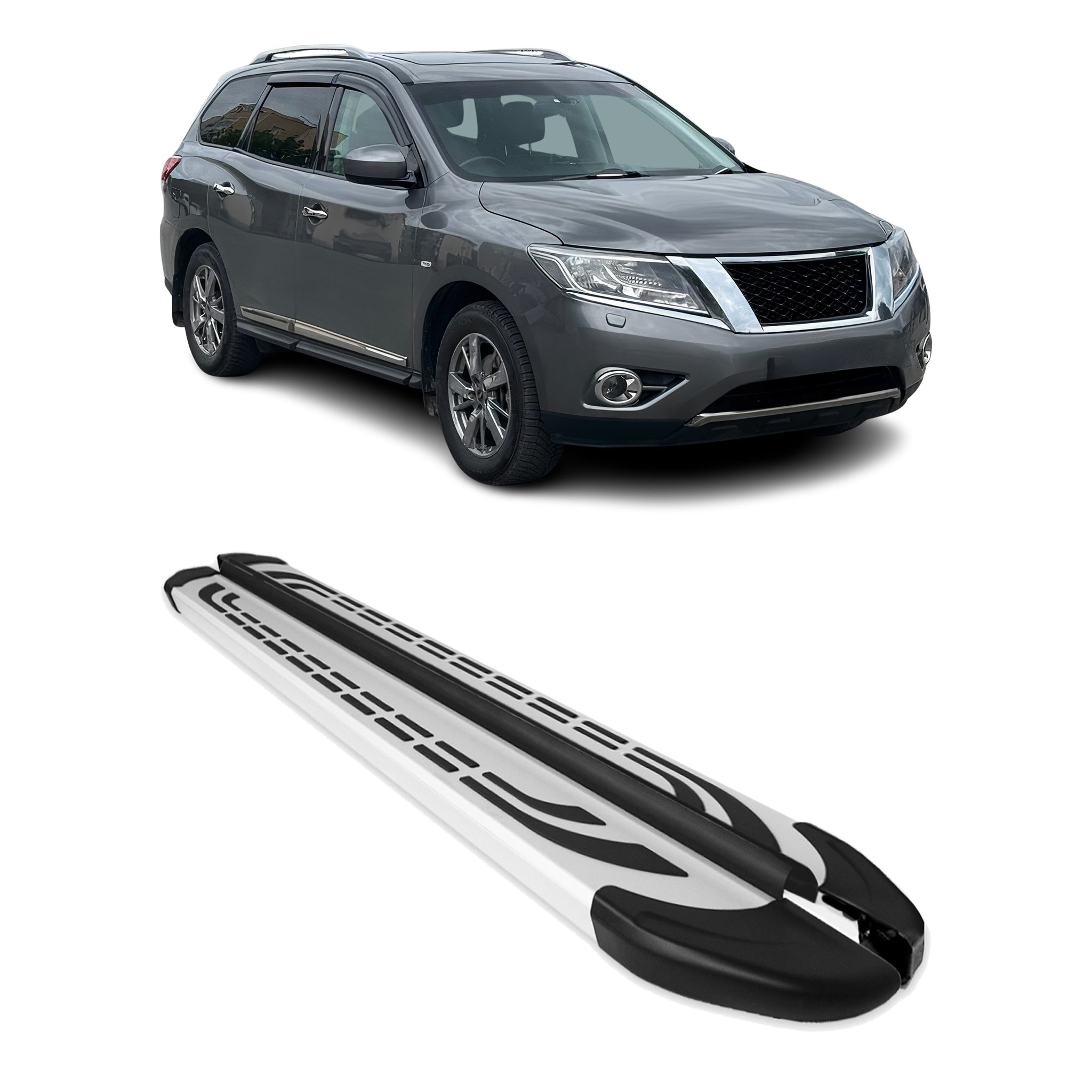 Marchepieds Latéraux pour Nissan Pathfinder IV 2013-2020 Aluminium Gris 2Pcs