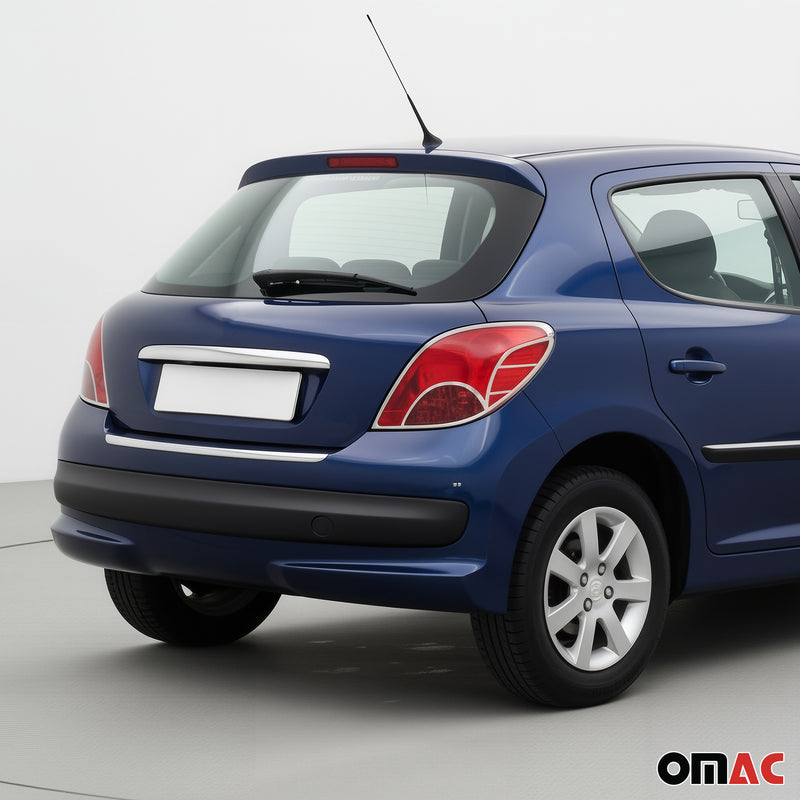 Cadre De Feu Stop Arrière pour Peugeot 207 2006-2012 ABS Chromé 2 Pcs