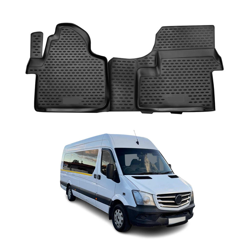 OMAC Tapis de sol pour Mercedes Sprinter W906 2006-2018 en caoutchouc Noir
