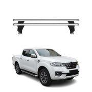 Menabo Barres de toit Transversales pour Renault Alaskan 2017-2021 Alu Gris ABE