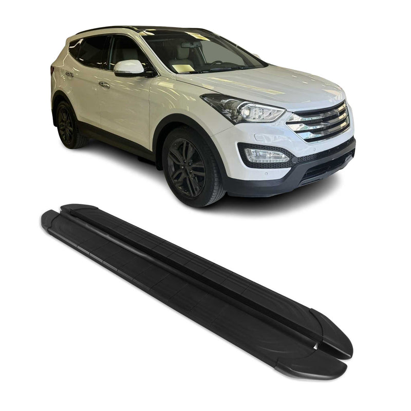 Marchepieds Latéraux pour Hyundai Santa Fe 2012-2018 2Pcs Aluminium Noir