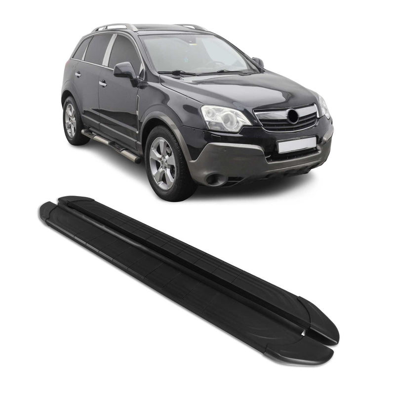Marchepieds Latéraux pédale pour Opel Antara 2006-2015 2Pcs Aluminium Noir