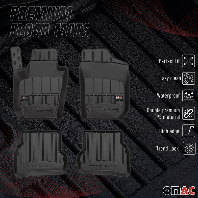 Tapis de Sol Voiture pour Seat Ibiza 2008-2017 Caoutchouc TPE Noir