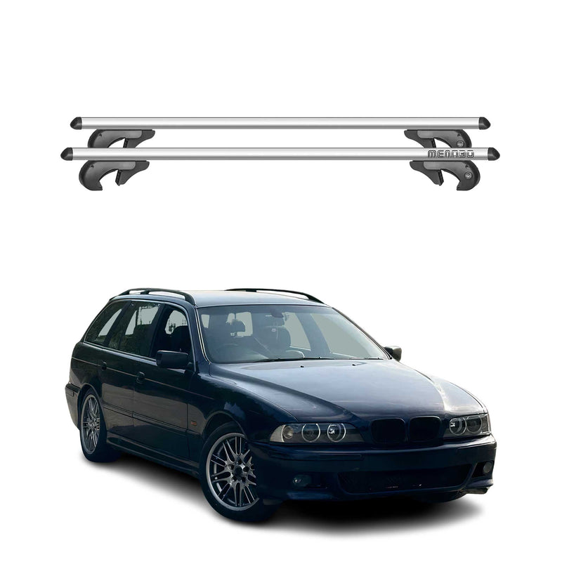 Barres de toit pour BMW 5er E39 Touring 1995-2004 90kg Aluminium Gris 2x