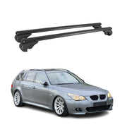 Barres de toit transversales pour BMW Série 5 E61 M5 E61 04-10 Aluminium Noir