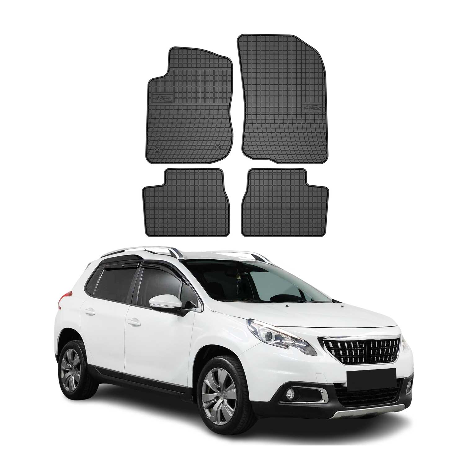 Tapis de Sol pour Peugeot 2008 2013-2019 OMAC Noir Caoutchouc
