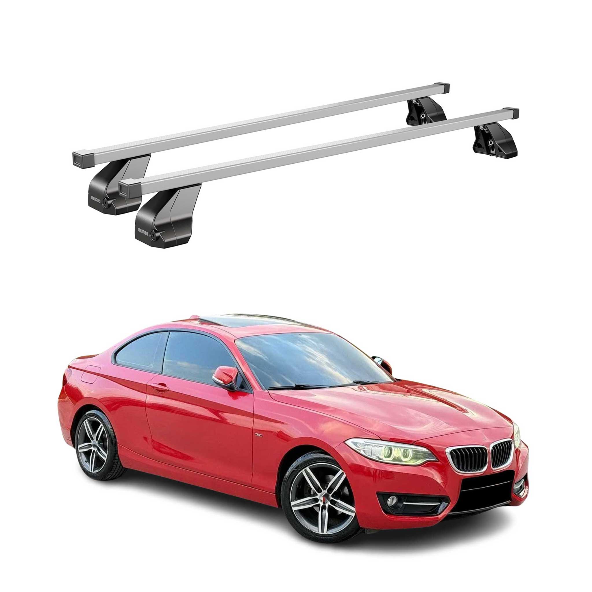 Barres transversales Menabo pour BMW Série 2 F22 Coupé 2012-2021 Acier Gris