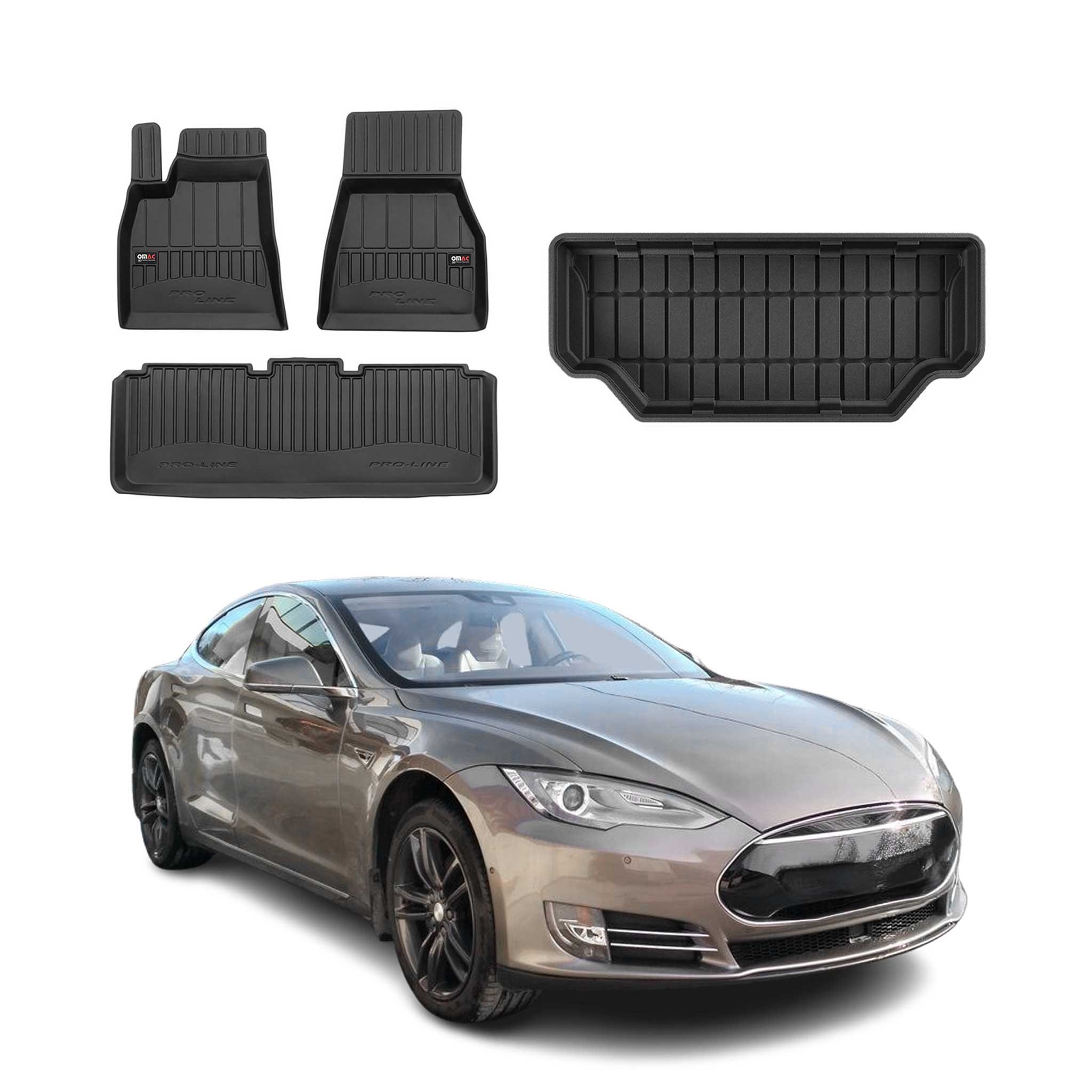 Kit Tapis de sol et coffre pour Tesla Model S 2012-2026 OMAC Coffre à l'avant