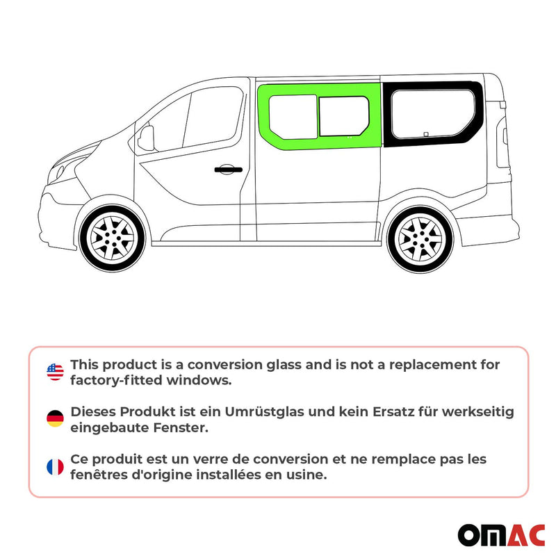 Vitre de Porte pour Nissan Primastar 2014-2024 L1/L2 Avant Gauche Coulissante