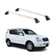 Barres de toit pour Ssangyong Rexton II III 2007-2017 5P Gris Argenté 2x ABE