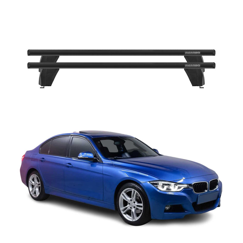 Menabo Barres de toit transversales pour BMW Série 3 F30 2012-2019 Alu Noir