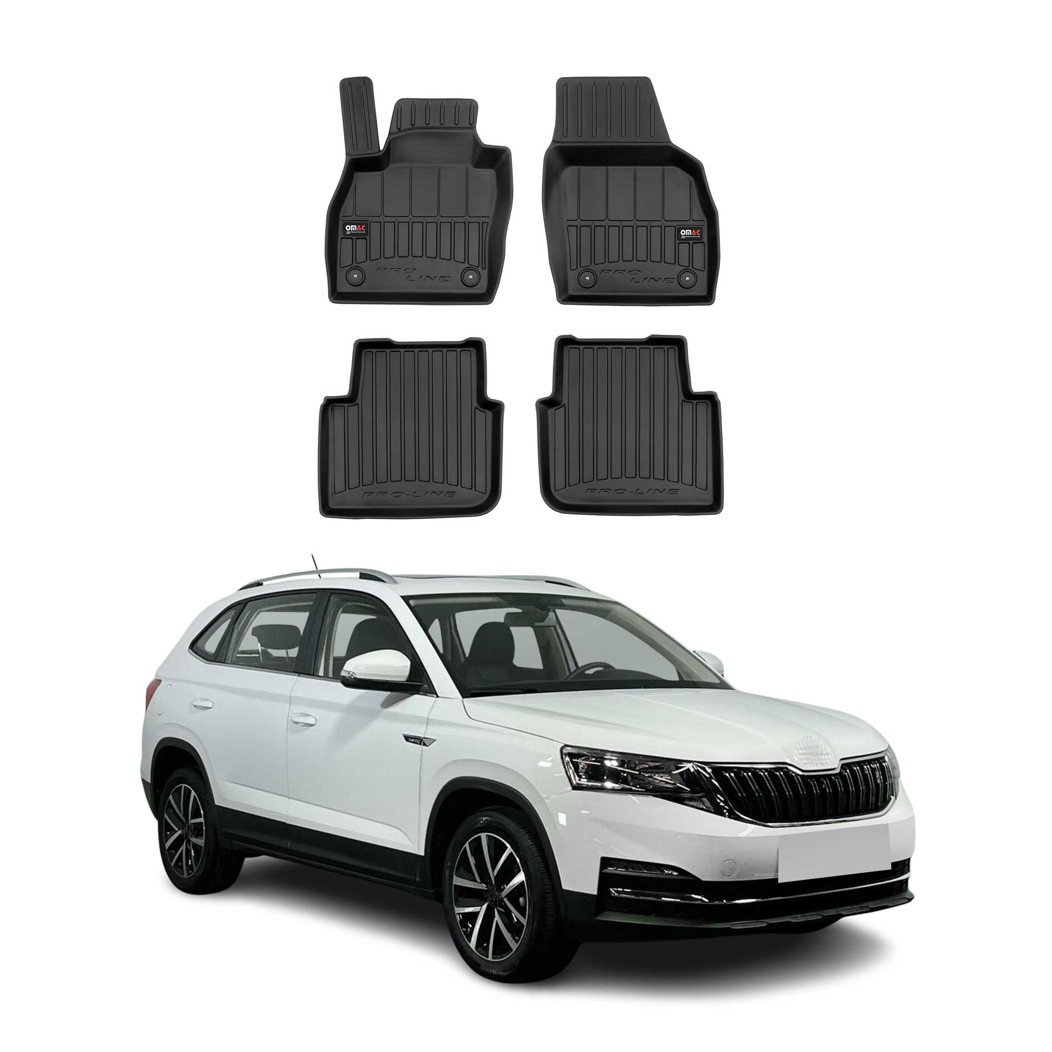 Tapis de Sol pour Skoda Kamiq 2019-2026 Caoutchouc TPE Noir