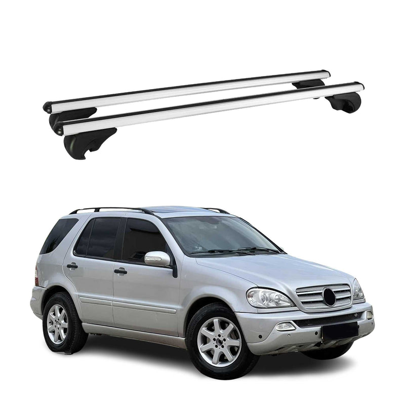 Barres de toit Transversales pour Mercedes Classe M W163 1998-2005 Alu Argent