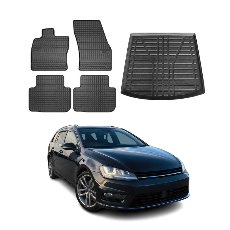 OMAC Tapis de sol et de coffre en caoutchouc pour Golf mk7 Variant 2013-2020