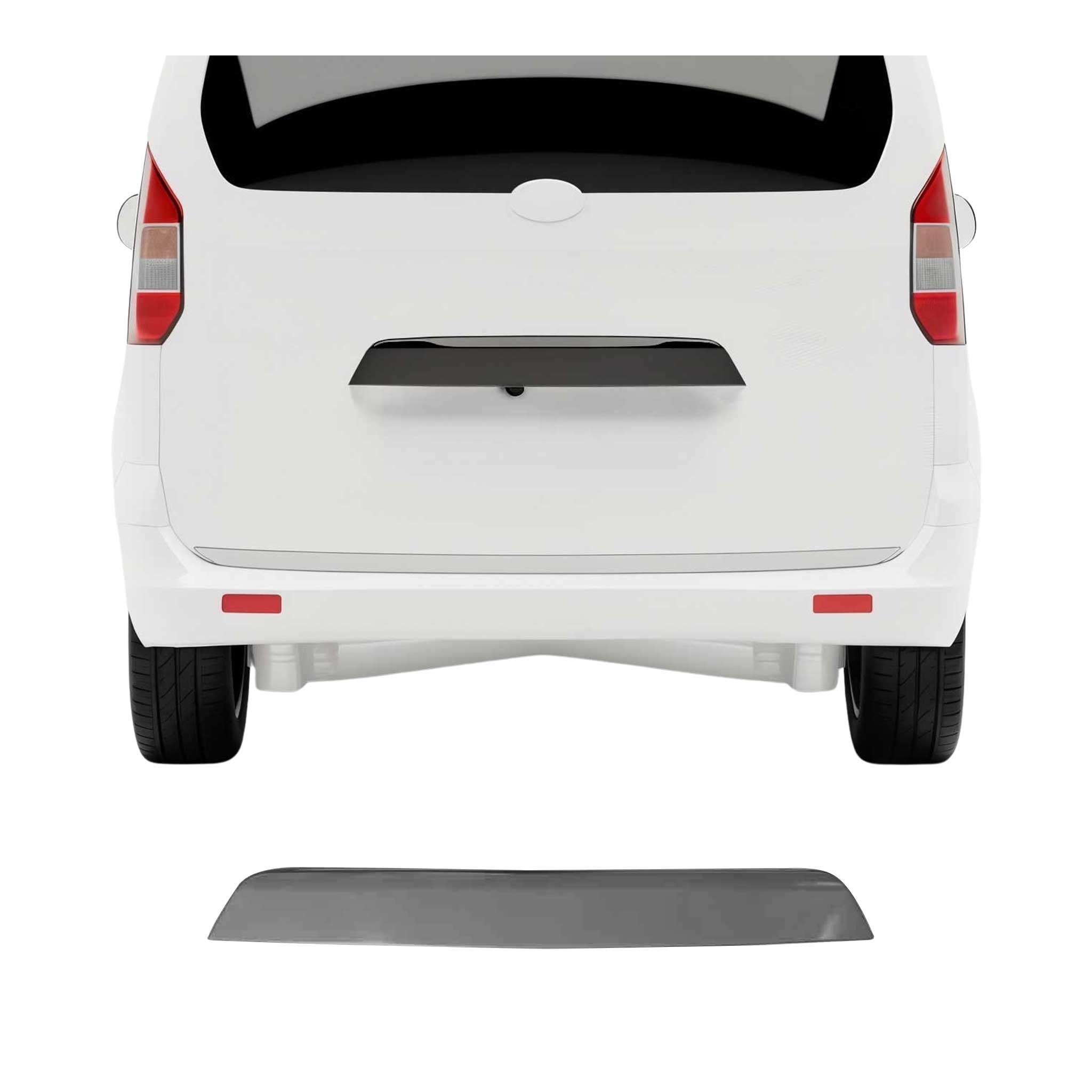 Poignée de Coffre Arrière pour Ford Tourneo Courier acier inox foncé