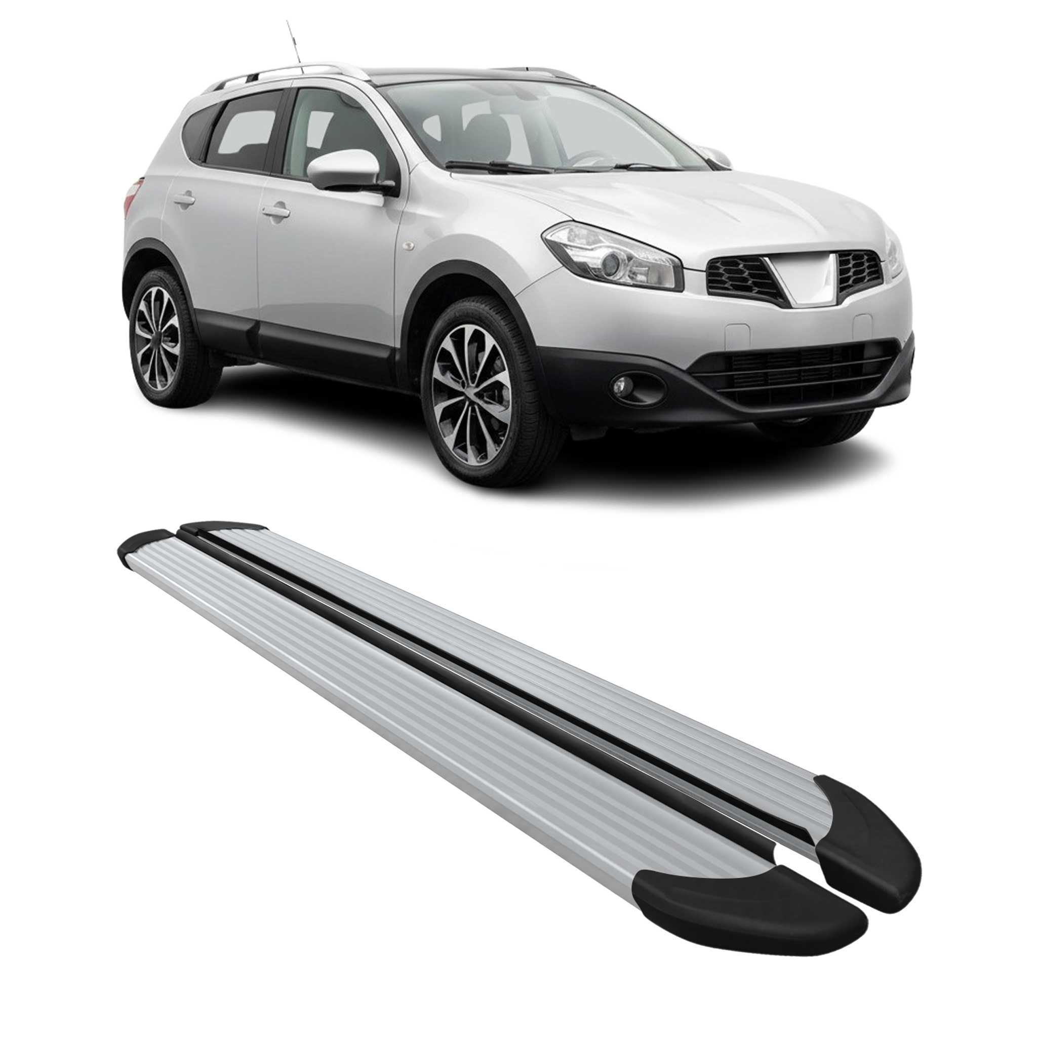 Marchepieds Latéraux pour Nissan Qashqai +2 NJ10 2008-2014 Aluminium Argent 2Pcs