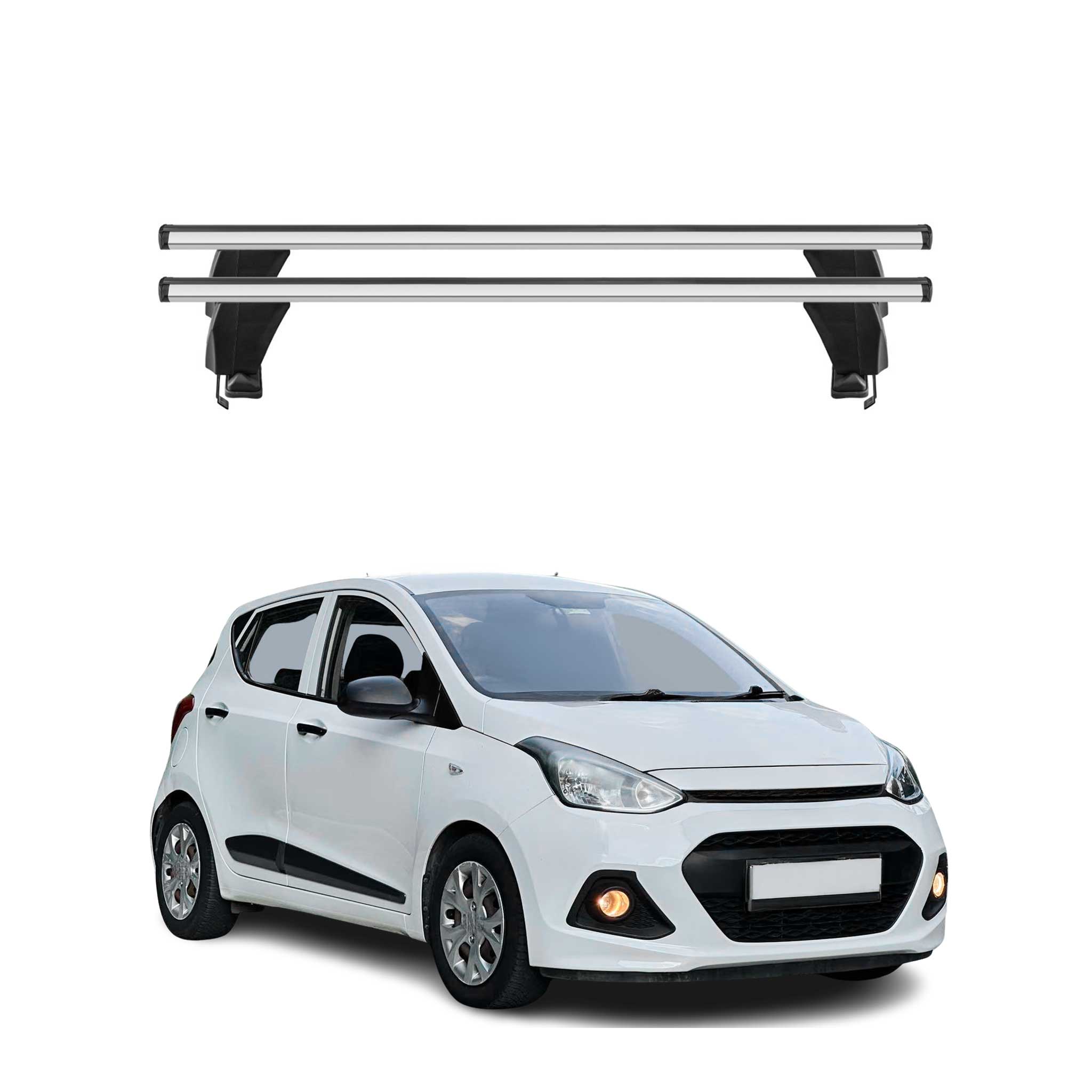 Menabo Barres de toit Transversales pour Hyundai i10 2013-2017 Gris ABE 2x