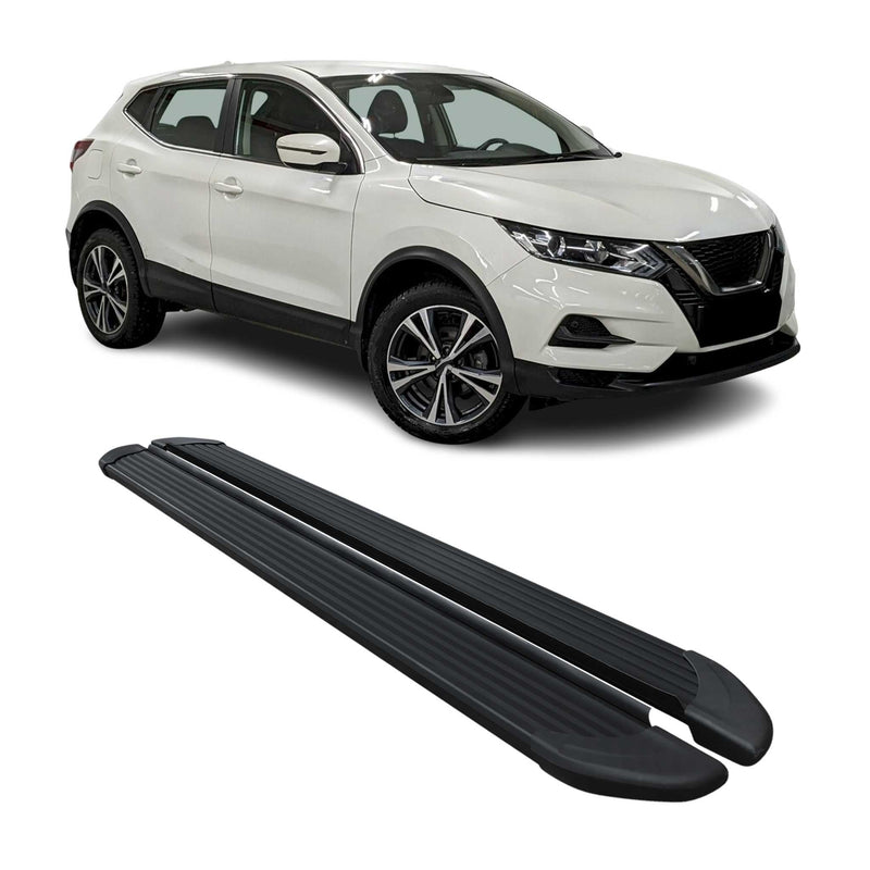 Marchepieds Latéraux pédale pour Nissan Qashqai 2017-2022 Aluminium Noir 2Pcs