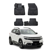 Tapis de sol pour Citroen C5 Aircross 2017-2025 Noir 3D en Caoutchouc TPE 4Pcs