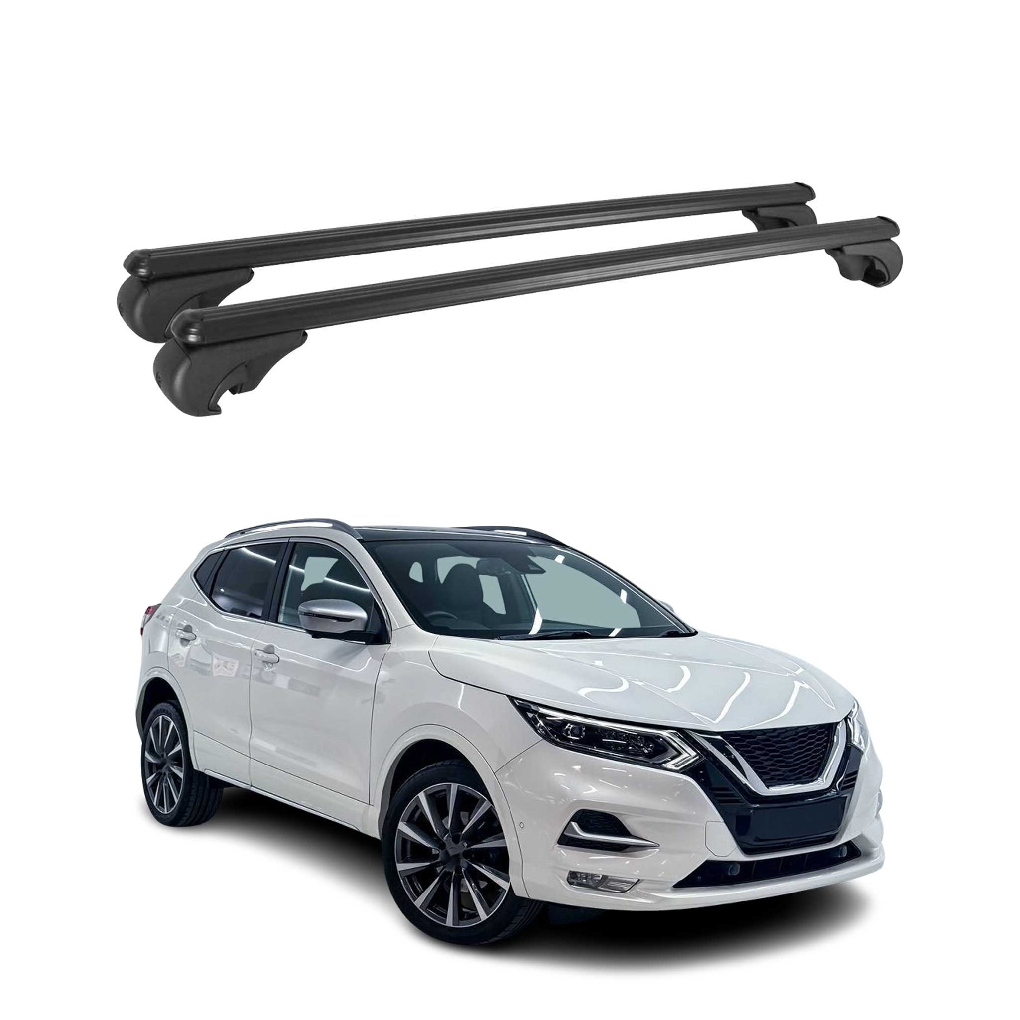 Barres de toit Transversales pour Nissan Qashqai 2014-2021 Aluminium Noir