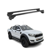Barres de toit Transversales pour Ford Ranger T6 2012-2022 DoubleCab Alu Noir
