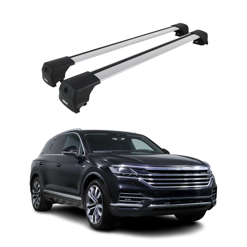 Barres De Toit Transversales pour VW Touareg 2018-2023 Aluminium Argent ABE