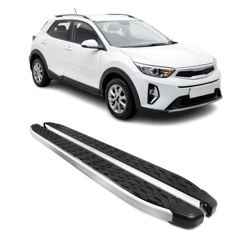 Marchepieds Latéraux pédale pour Kia Stonic 2017-2024 Gris Noir Aluminium 2Pcs