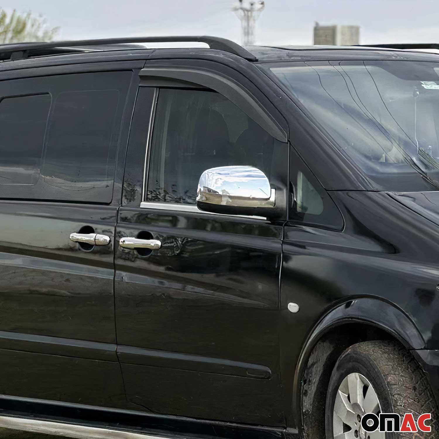 Baguettes pour contour Latérales pour Mercedes Viano 2003-2014 inox chrome
